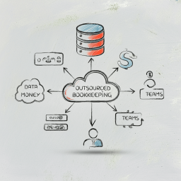 Outsourced bookkeeping flowchart.